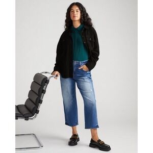 Universal Standard Bae Boyfriend Crop Jeans Wide Leg Cropped Jeans Distressed